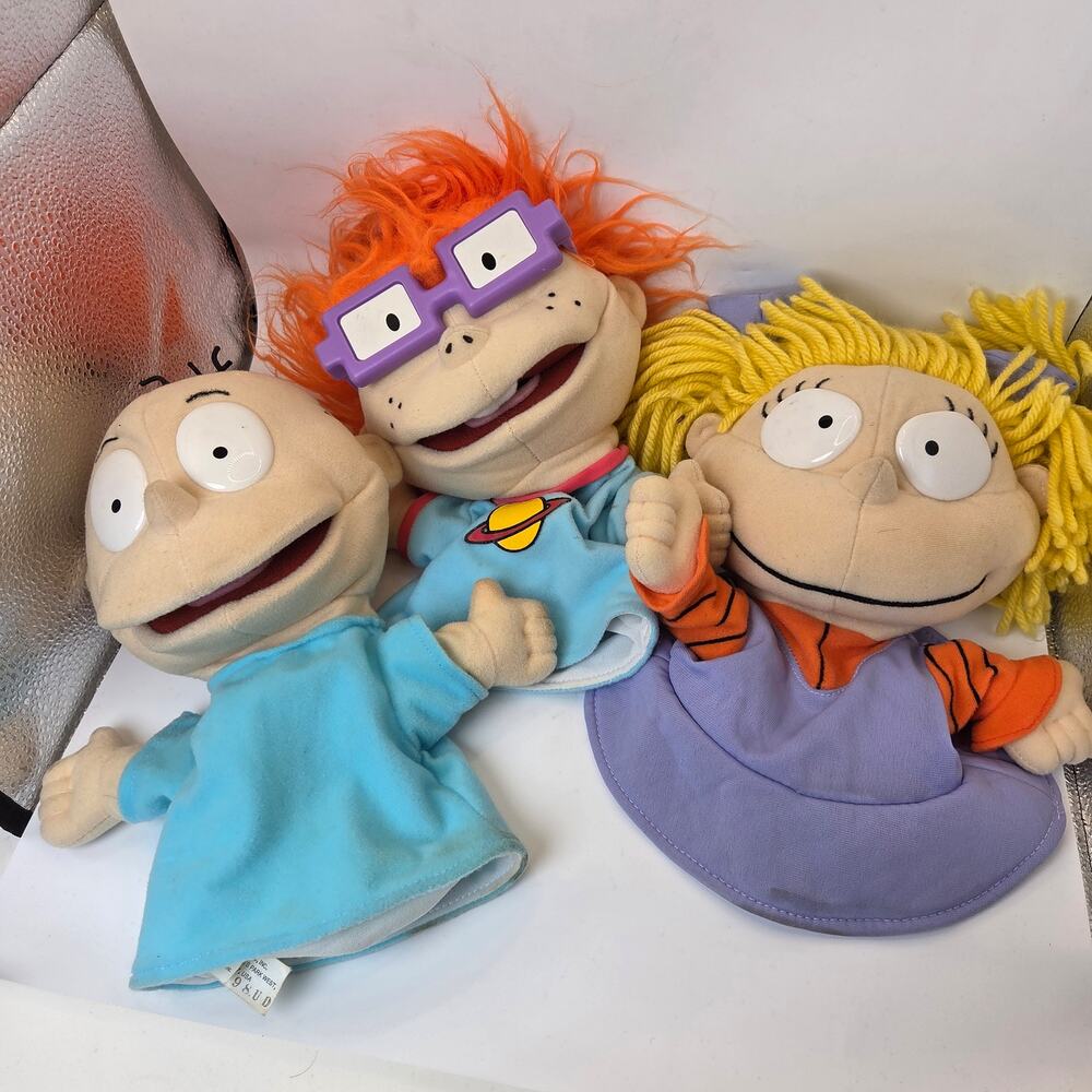 Rugrats Hand Puppet Lot Tommy Chuckie Angelica 1998 Mattel Viacom Vintage